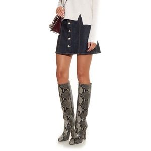 DVF Python Print Leather Knee Boots NIB